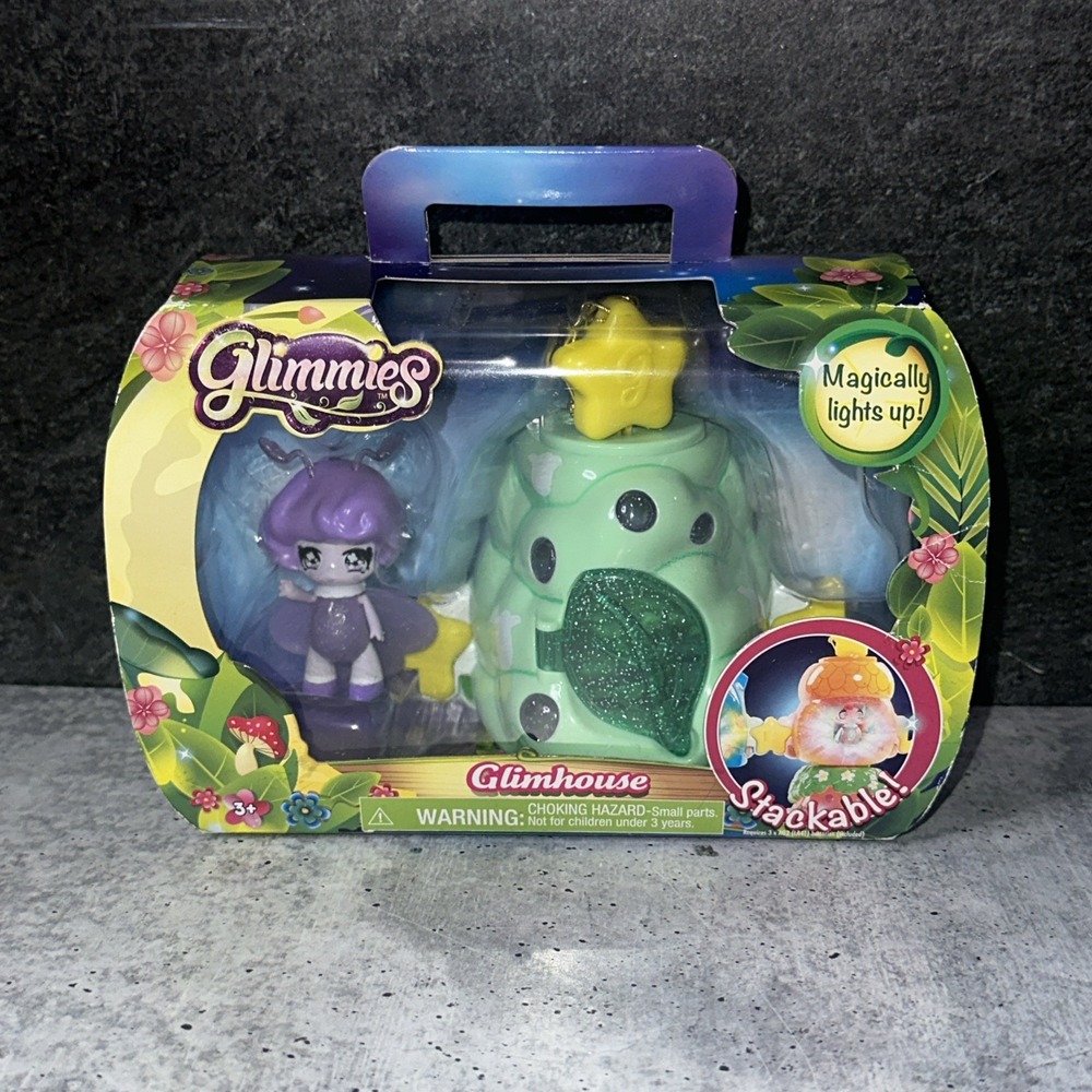 Glimmies Green Glimhouse WITH Purple Glimmie Figure Set RETIRED.